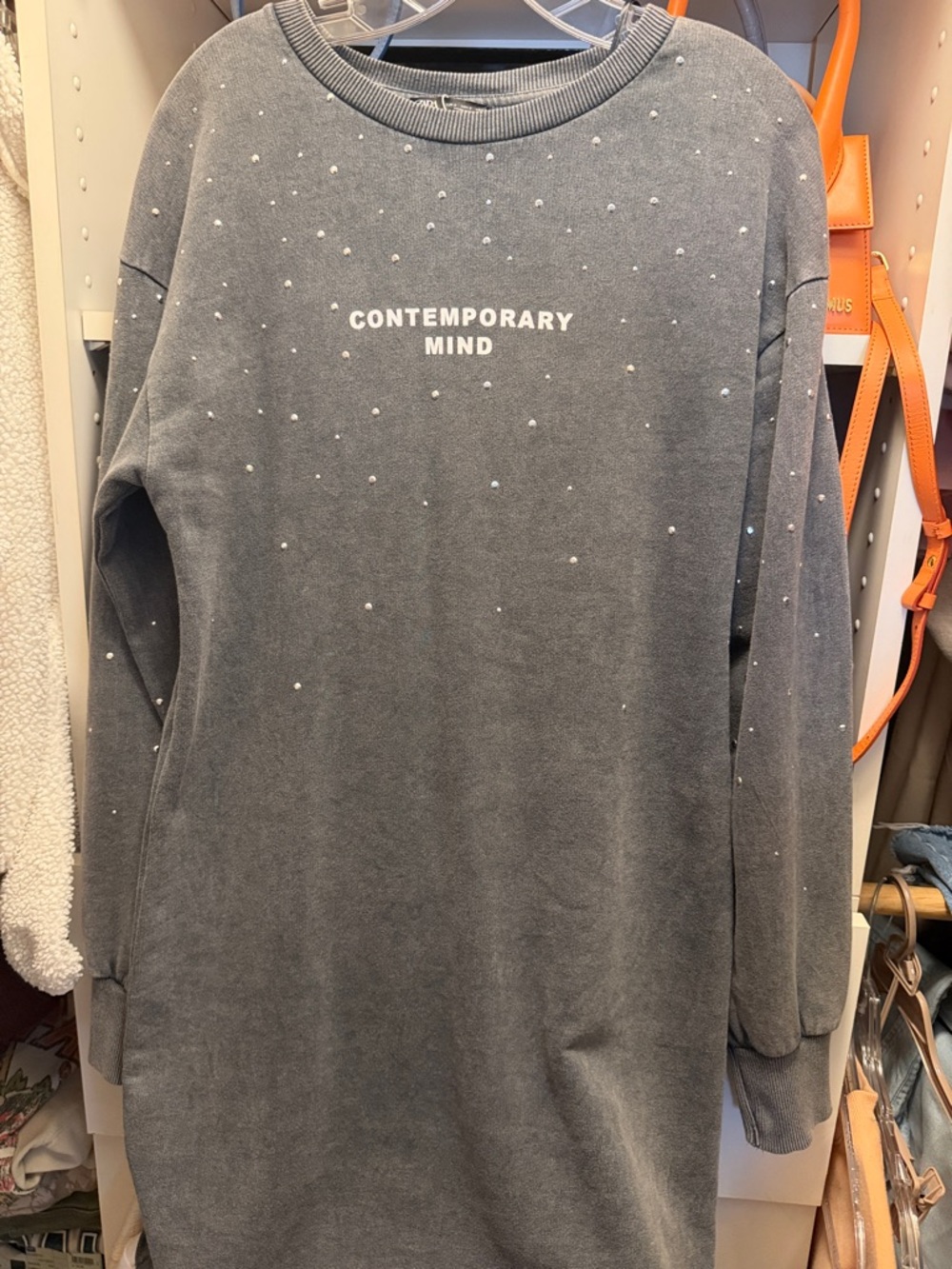 Contemporary Mind Gray Embellished Men’s Sweater